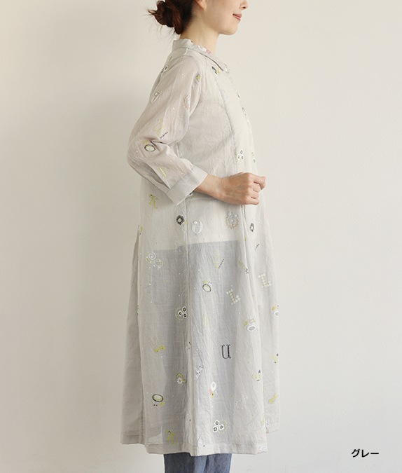 【SALE20%OFF】発泡フラワープリントワンピース