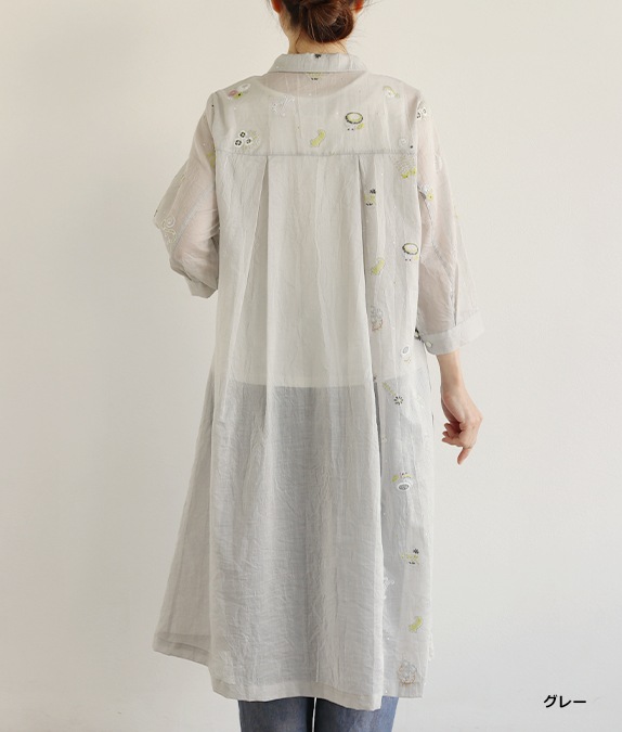 【SALE20%OFF】発泡フラワープリントワンピース