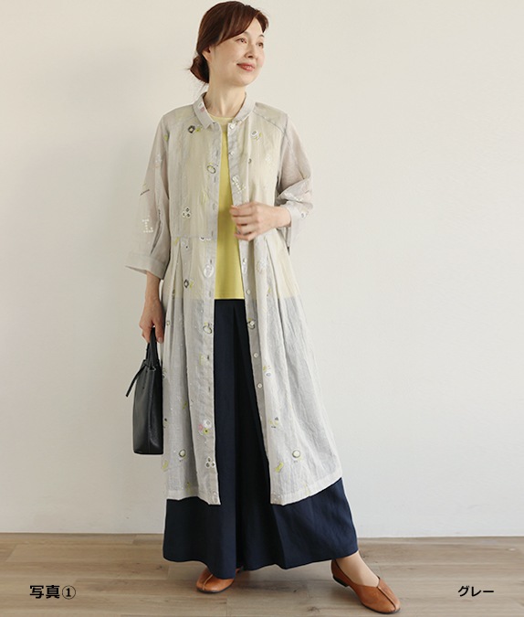 【SALE20%OFF】発泡フラワープリントワンピース