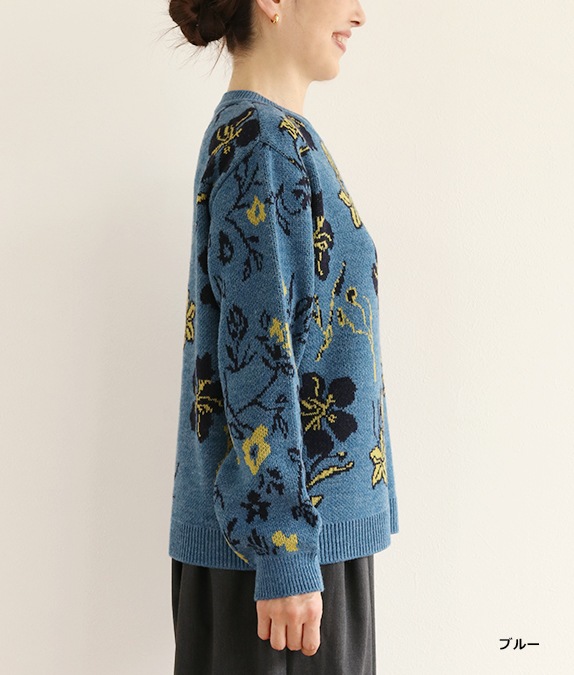 フラワージャカードセーター l 50代・60代からの婦人服 オルウェイズ