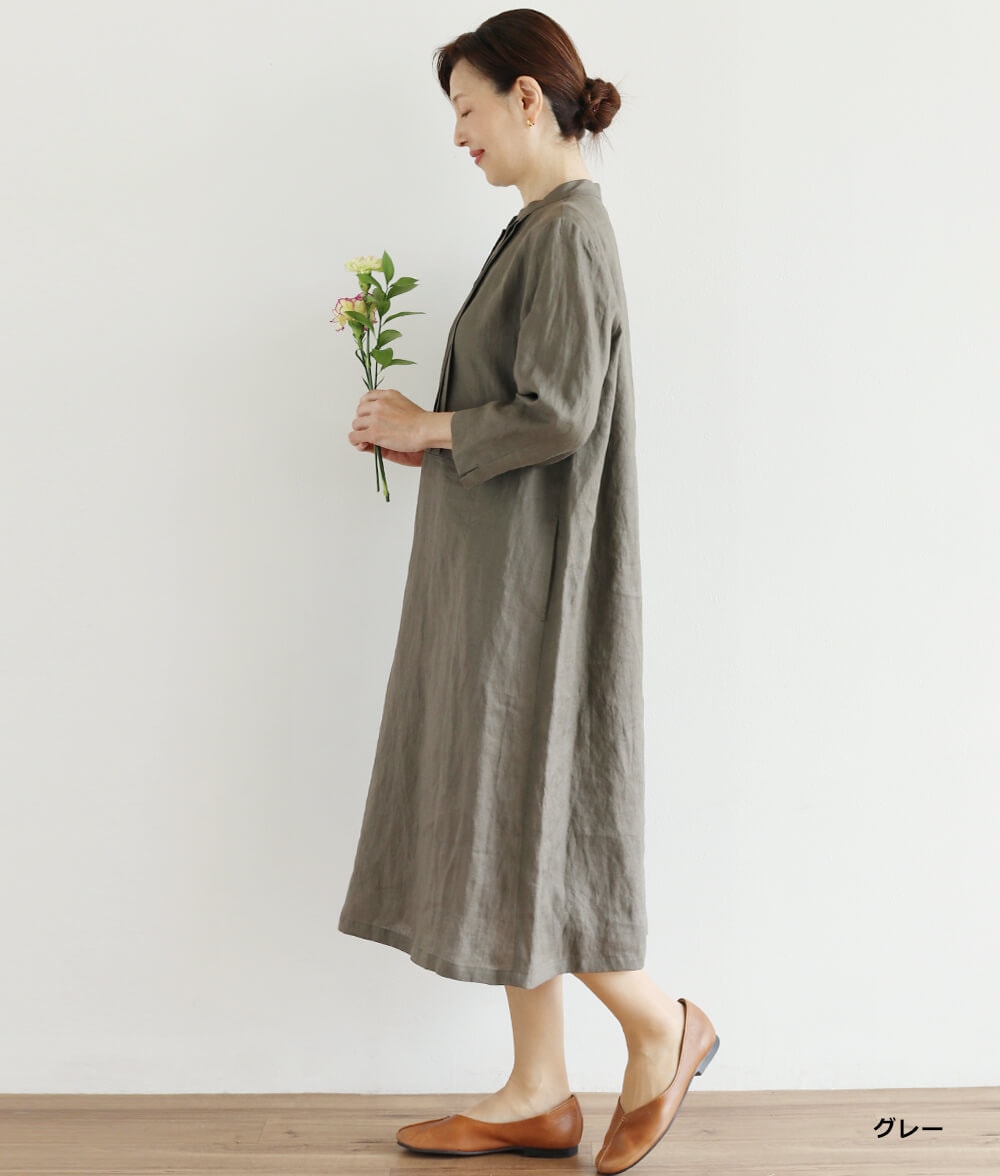 ★オルウェイズ リネン ワンピース おしゃれ 大人可愛い★新品★ リネンタックワンピースl 50代・60代からの婦人服 オルウェイズ公式