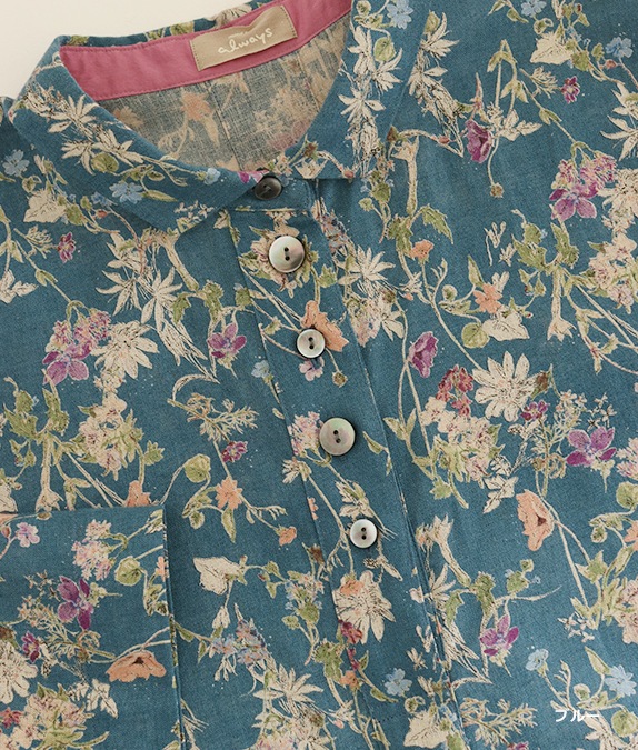 綿麻クロスフラワーチュニック l 50代・60代からの婦人服 オルウェイズ