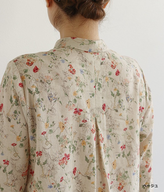 綿麻クロスフラワーチュニック