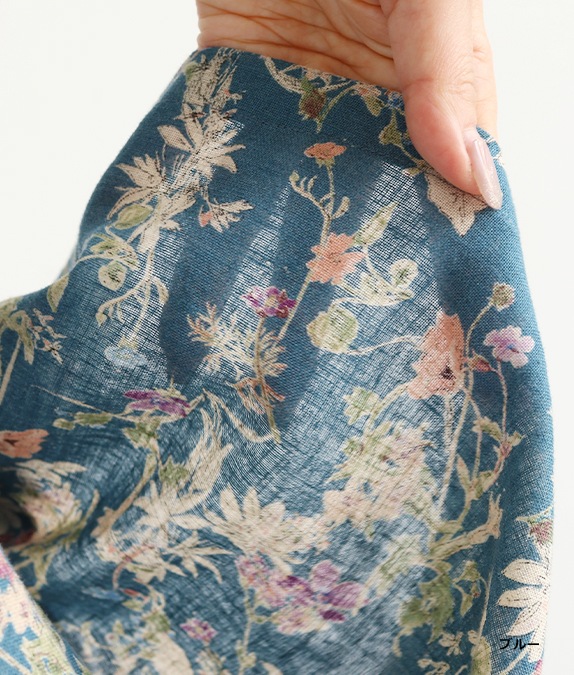 綿麻クロスフラワーチュニック