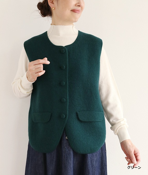 圧縮ウールニットベストl 50代・60代からの婦人服 オルウェイズ公式