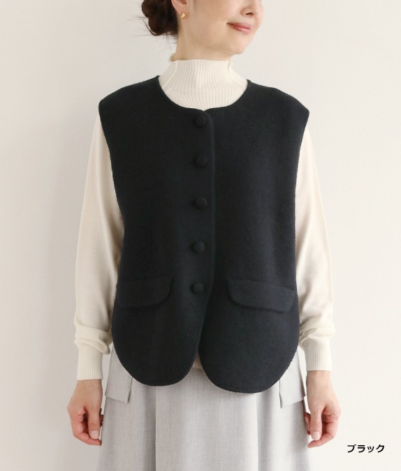 圧縮ウールニットベストl 50代・60代からの婦人服 オルウェイズ公式