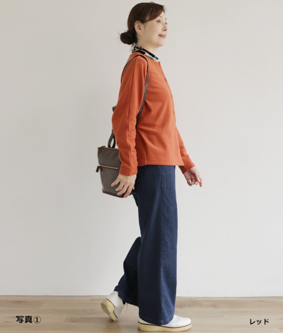 【SALE20%OFF】ウールガーゼ幾何学柄プルオーバー