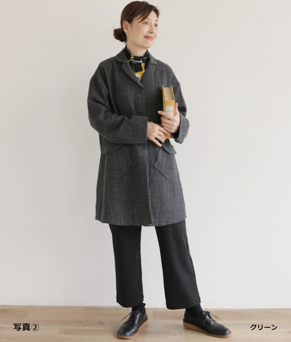 【SALE20%OFF】ウールガーゼ幾何学柄プルオーバー