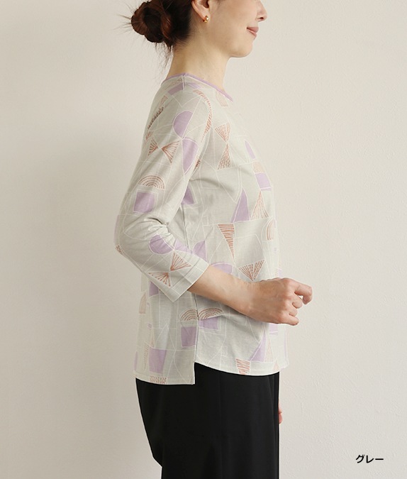 【SALE40%OFF】幾何学柄クルーネックプルオーバー