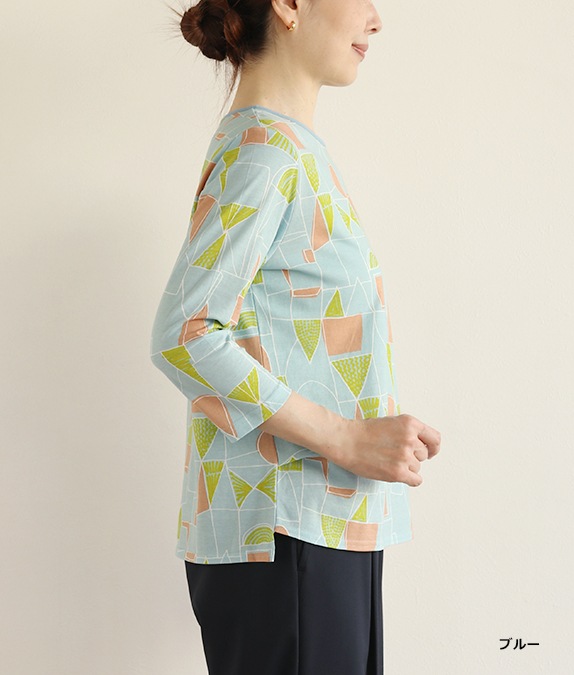 【SALE40%OFF】幾何学柄クルーネックプルオーバー