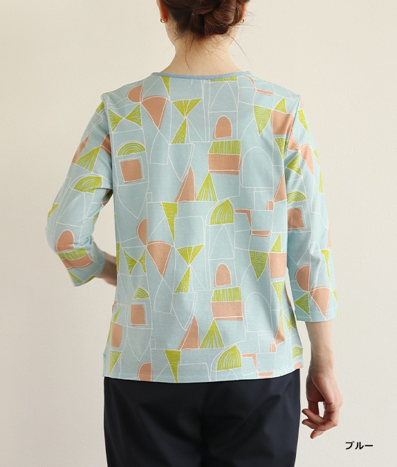 【SALE40%OFF】幾何学柄クルーネックプルオーバー