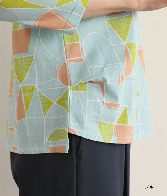 【SALE40%OFF】幾何学柄クルーネックプルオーバー