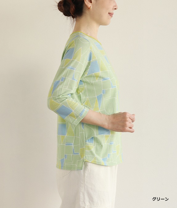 【SALE40%OFF】幾何学柄クルーネックプルオーバー