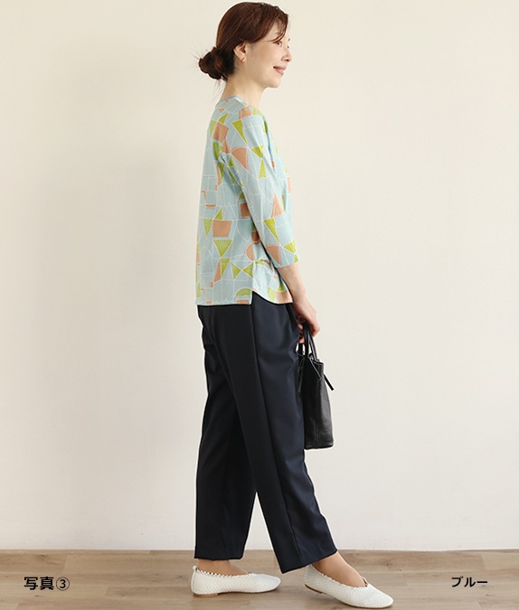 【SALE40%OFF】幾何学柄クルーネックプルオーバー