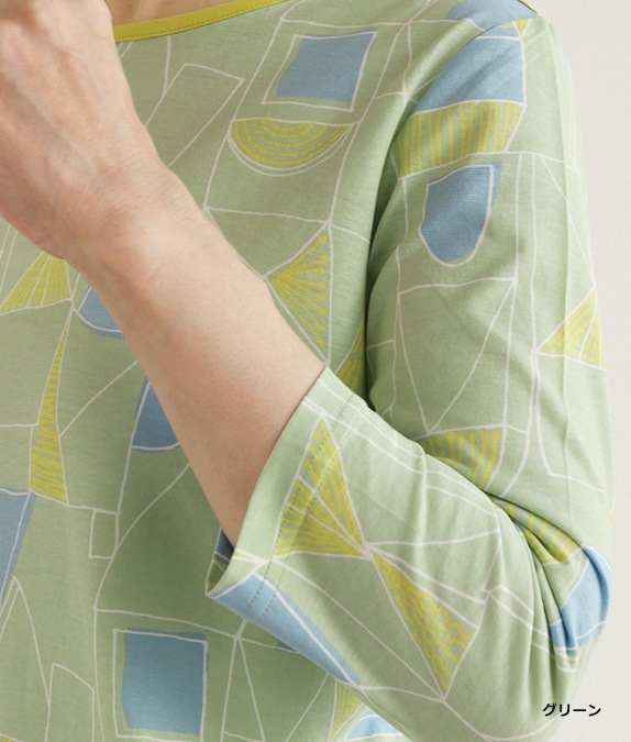 【SALE40%OFF】幾何学柄クルーネックプルオーバー