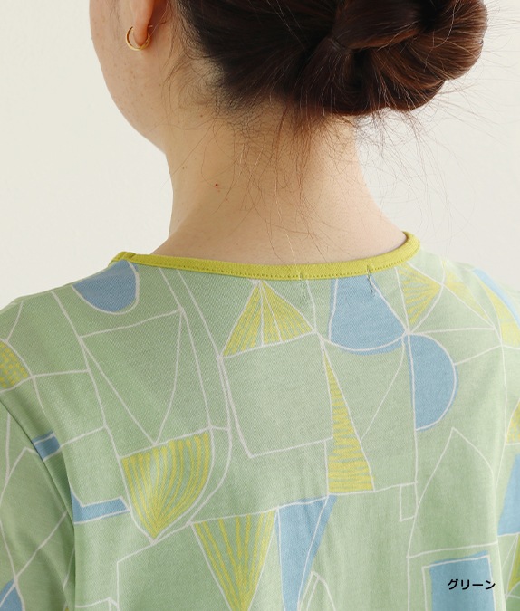 【SALE40%OFF】幾何学柄クルーネックプルオーバー