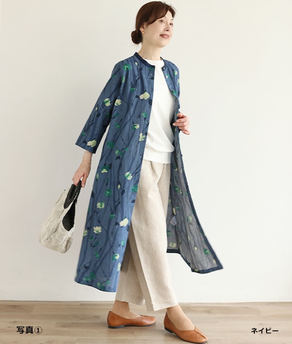 綿麻草＆花ワンピース l 50代・60代からの婦人服 オルウェイズ公式通販