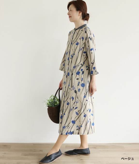 綿麻草＆花ワンピース l 50代・60代からの婦人服 オルウェイズ公式通販