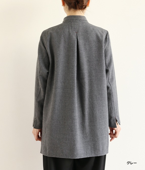 【SALE40％OFF】配色ステッチロングブラウス