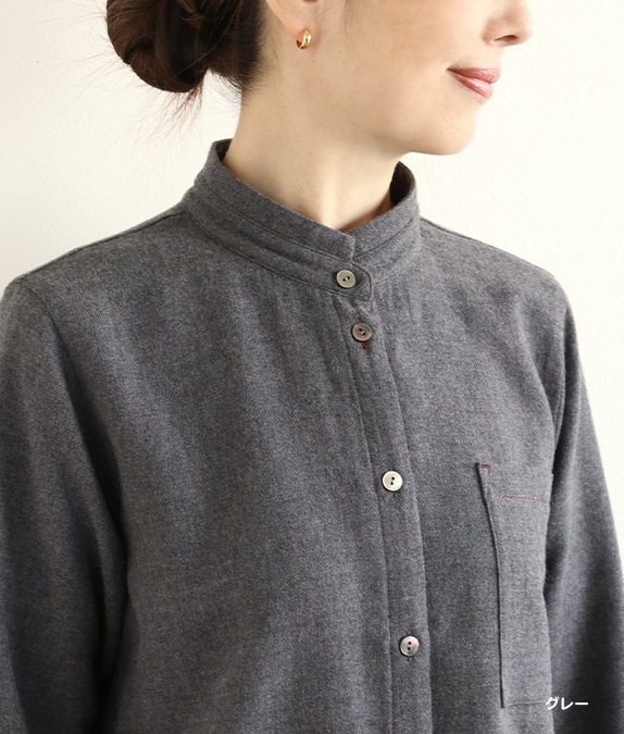 【SALE40％OFF】配色ステッチロングブラウス