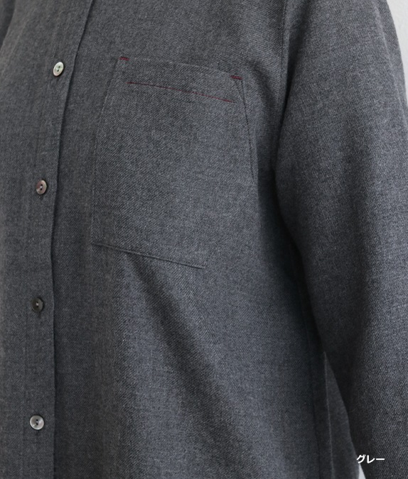 【SALE40％OFF】配色ステッチロングブラウス