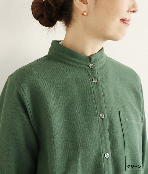 【SALE40％OFF】配色ステッチロングブラウス