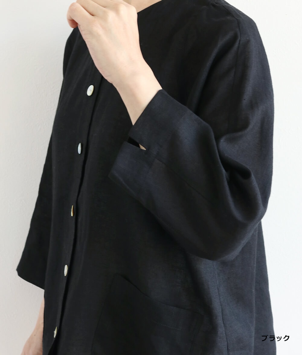 【美品】ワイズ ジャケット リネン50コットン50 ブラック コットンリネンジャケット l 50代・60代からの婦人服 オルウェイズ公式