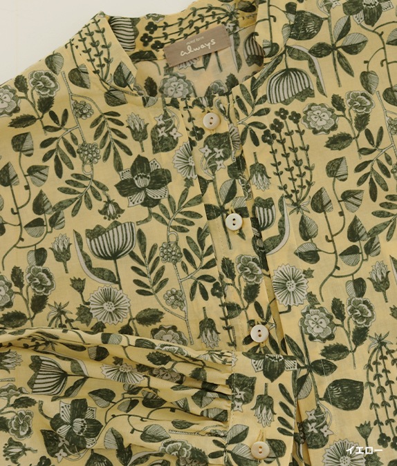 【SALE50％OFF】草花柄タックワンピース