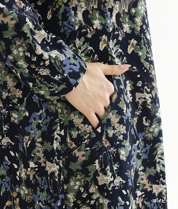 【SALE50％OFF】草花コーデュロイチュニック
