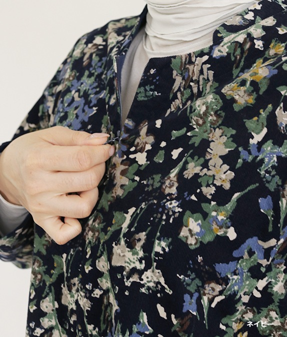 【SALE50％OFF】草花コーデュロイチュニック