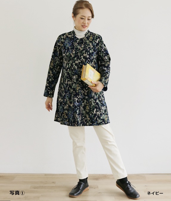 【SALE50％OFF】草花コーデュロイチュニック