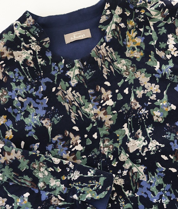 【SALE50％OFF】草花コーデュロイチュニック
