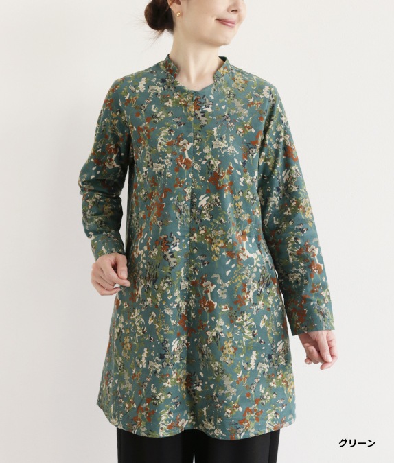 【SALE50％OFF】草花コーデュロイチュニック