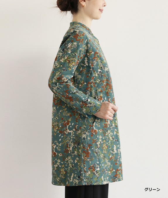 【SALE50％OFF】草花コーデュロイチュニック
