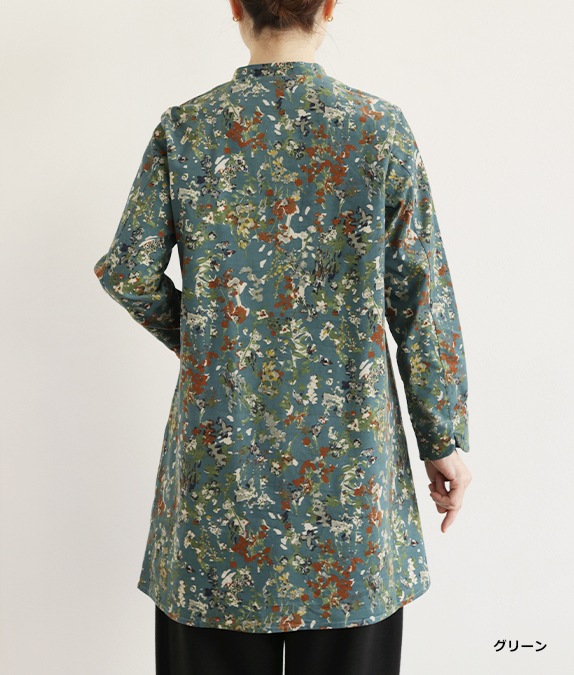 【SALE50％OFF】草花コーデュロイチュニック