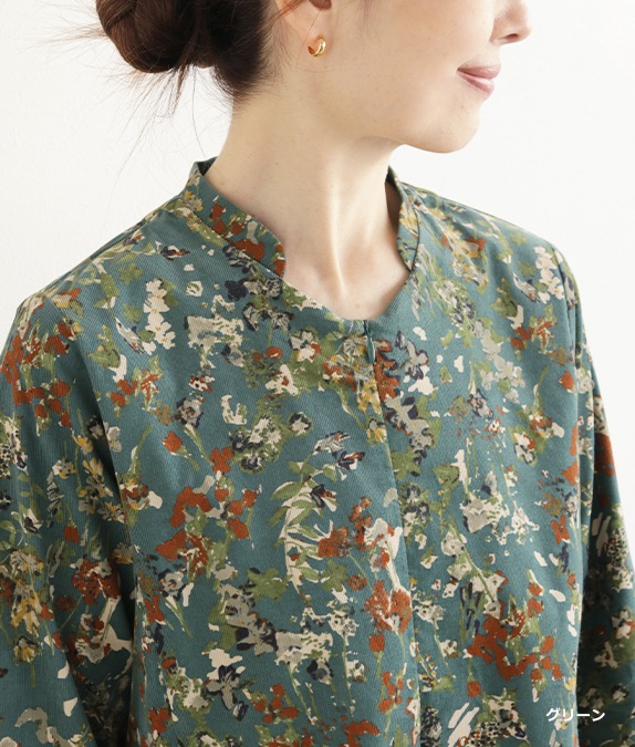 【SALE50％OFF】草花コーデュロイチュニック