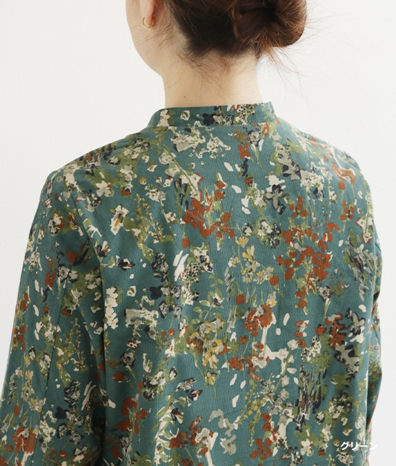 草花コーデュロイチュニックl 50代・60代からの婦人服 オルウェイズ