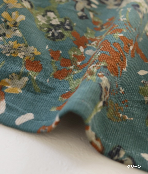【SALE50％OFF】草花コーデュロイチュニック