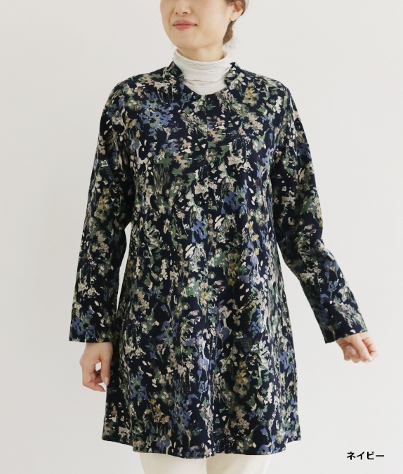 【SALE50％OFF】草花コーデュロイチュニック