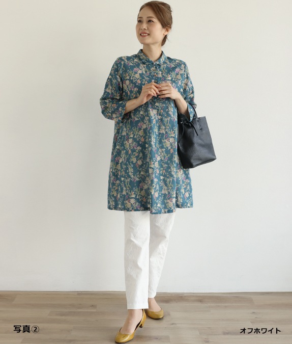 ジャカードウエストリブパンツ