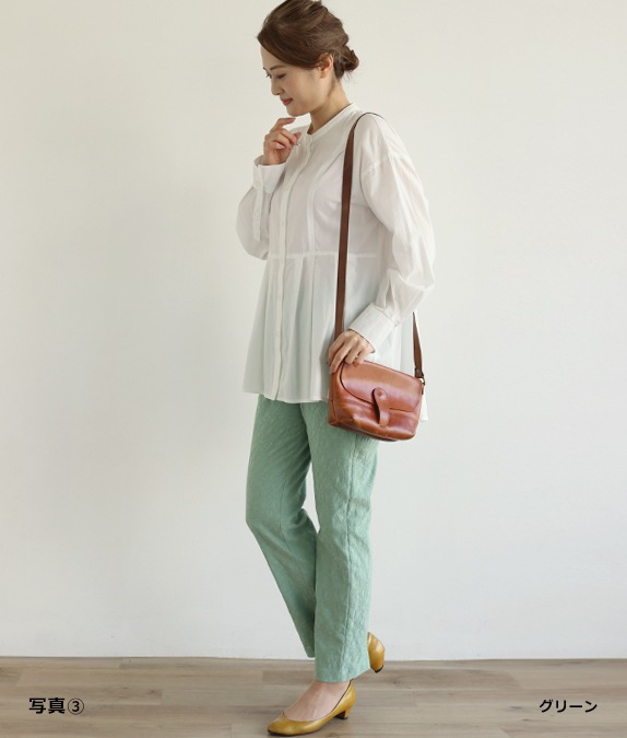 ジャカードウエストリブパンツ