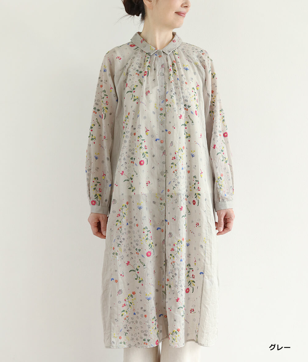 【SALE30%OFF】発泡フラワープリントワンピース