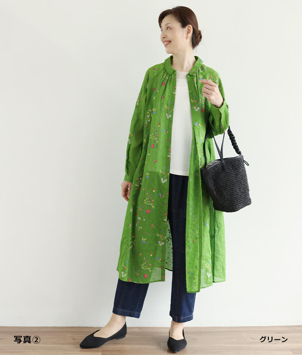 【SALE30%OFF】発泡フラワープリントワンピース