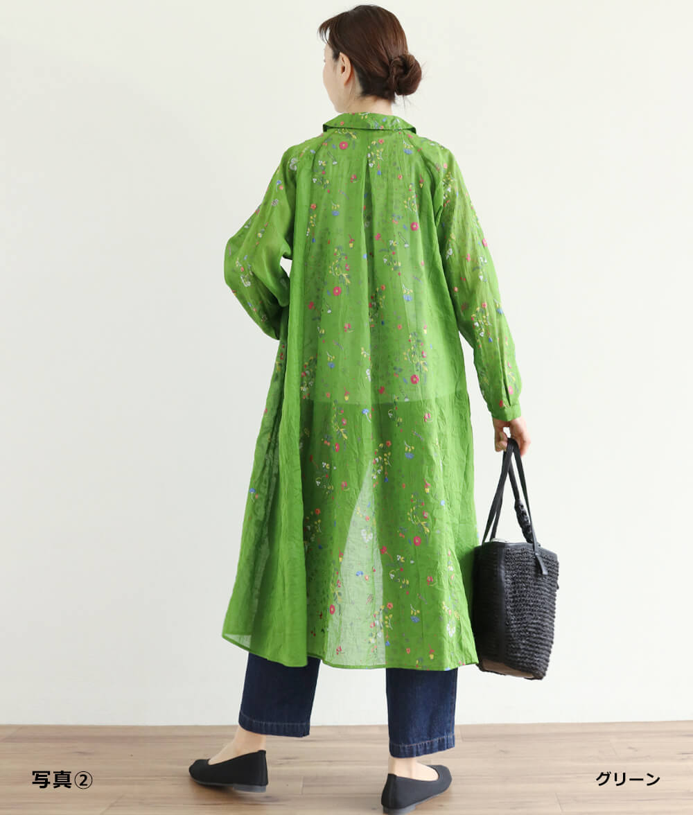 【SALE30%OFF】発泡フラワープリントワンピース