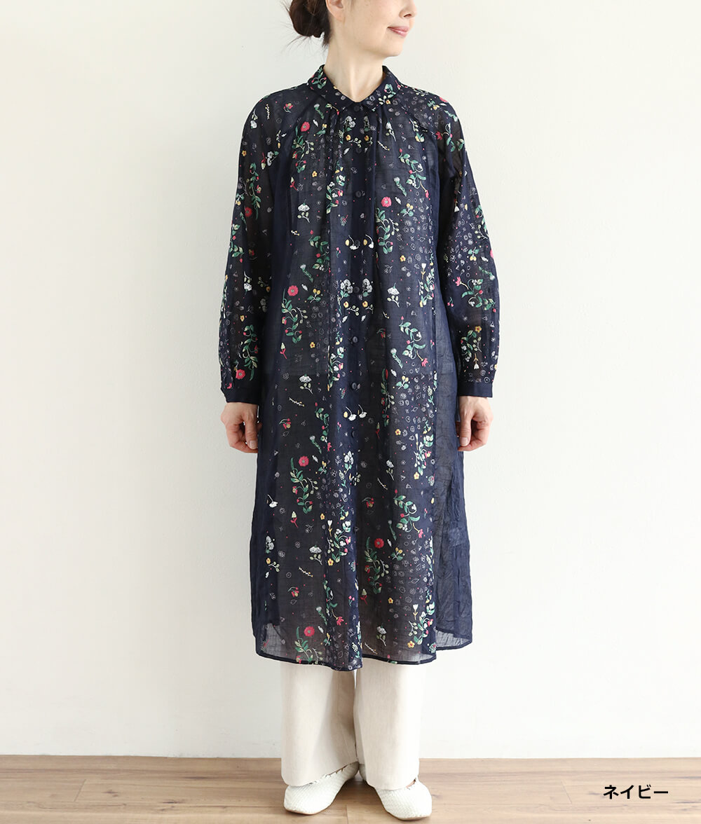 【SALE30%OFF】発泡フラワープリントワンピース