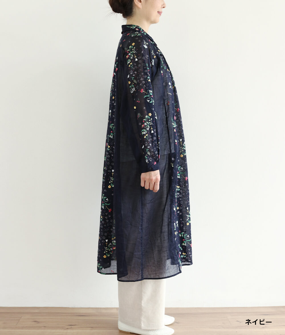 【SALE30%OFF】発泡フラワープリントワンピース