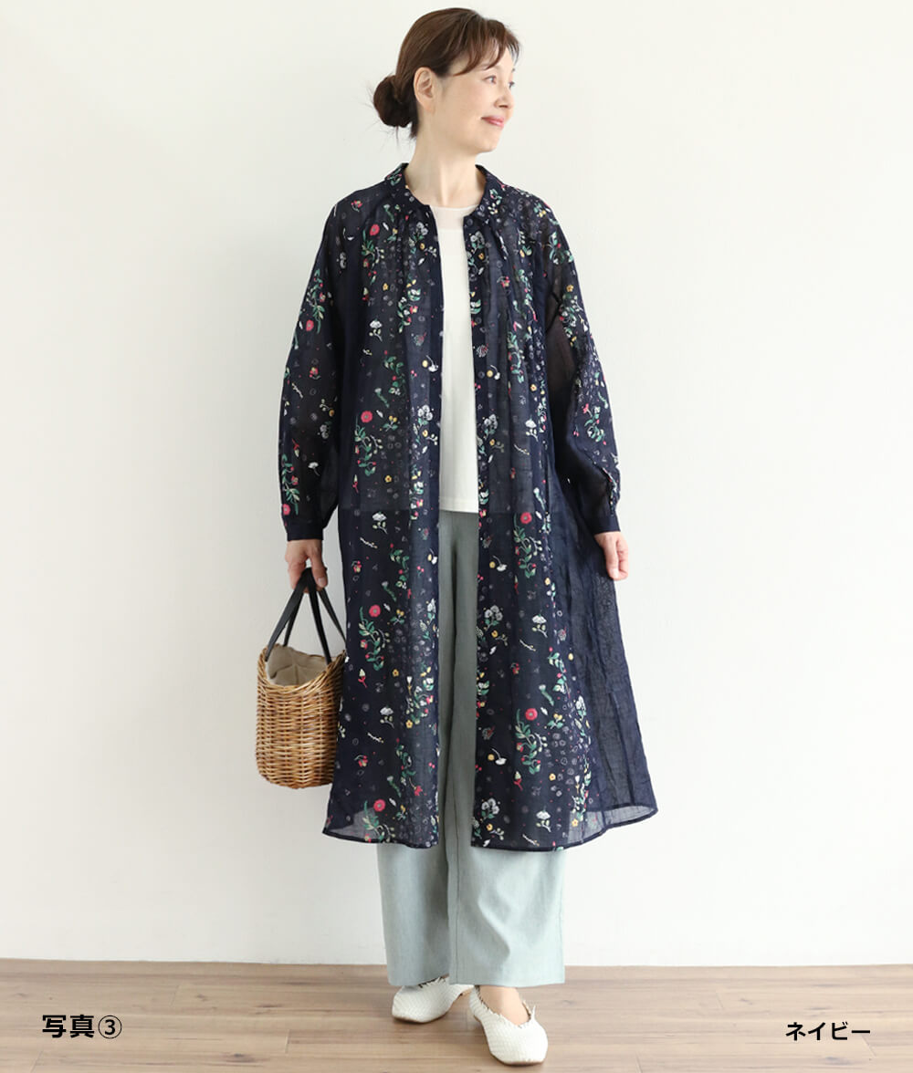 【SALE30%OFF】発泡フラワープリントワンピース