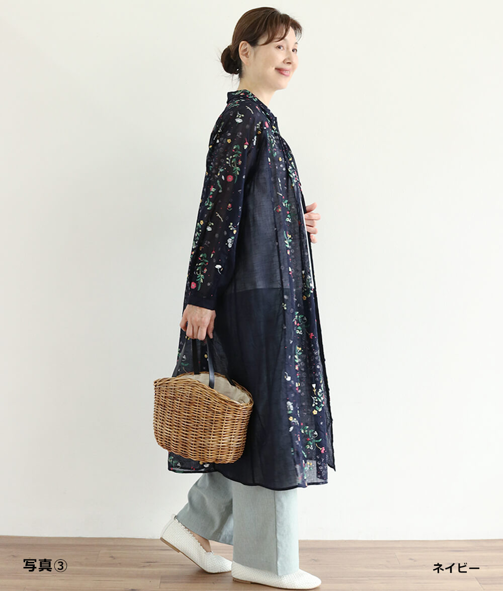 【SALE30%OFF】発泡フラワープリントワンピース