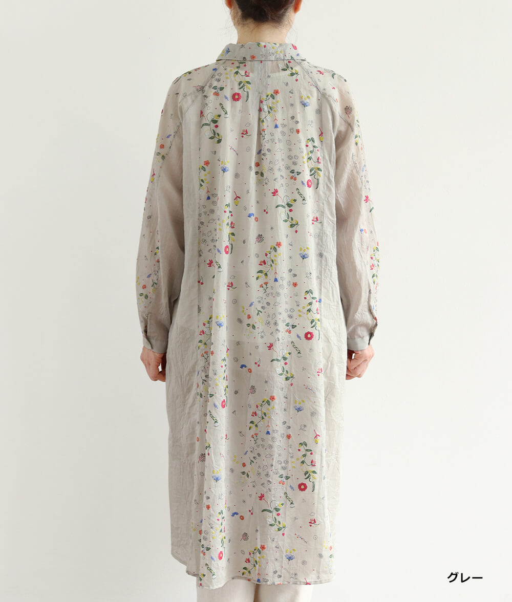 【SALE30%OFF】発泡フラワープリントワンピース