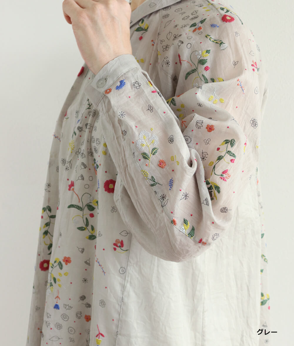 【SALE30%OFF】発泡フラワープリントワンピース
